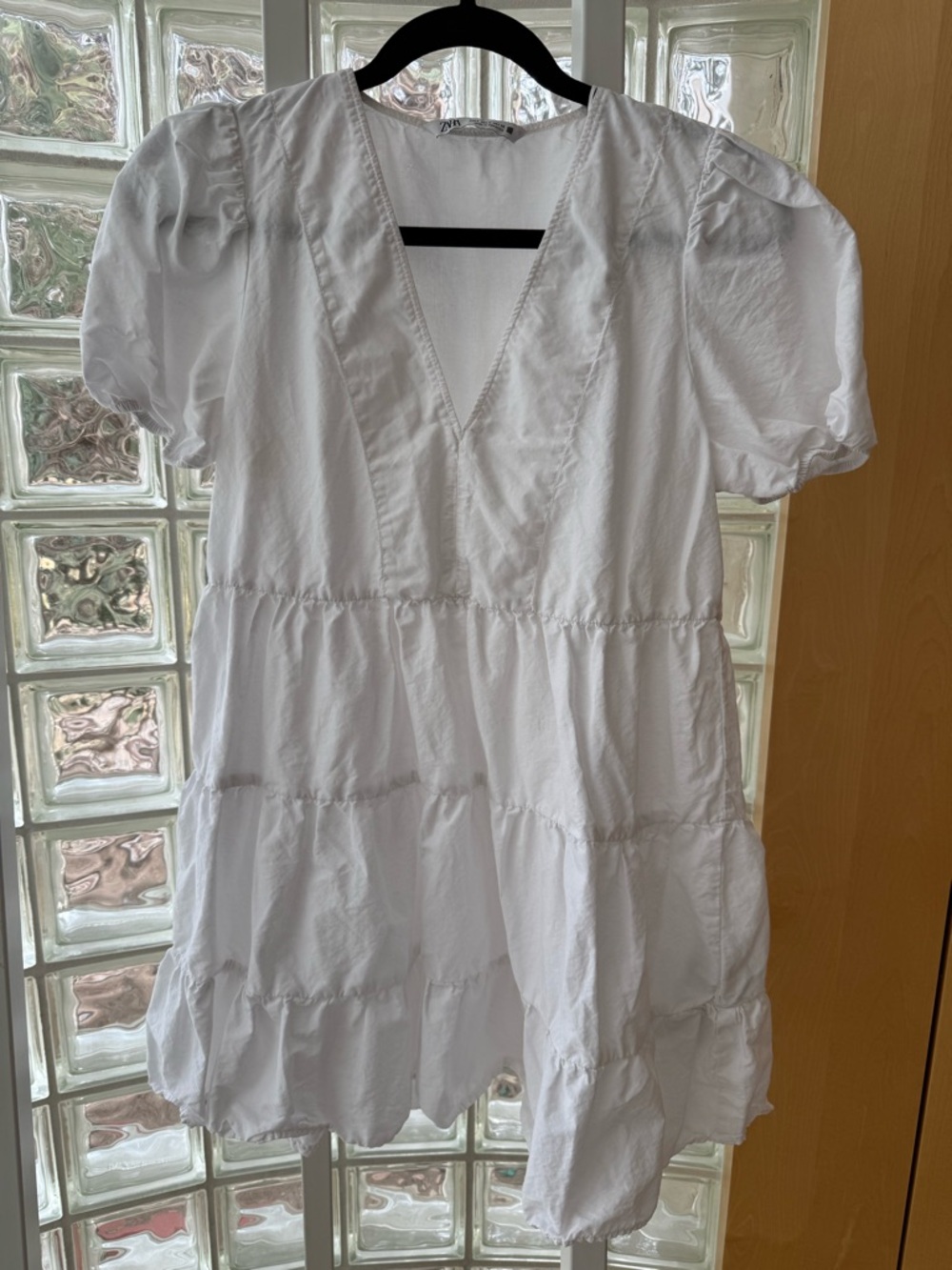 Zara White Cotton and Linen Dress